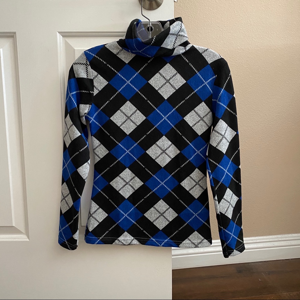 Argyle Patterned Turtleneck
